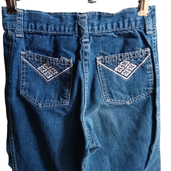 10 22x23 Vintage 1980's Girls Jeans GREEN APPLES Embroidered Disco Pocket DENIM - Picture 4 of 6